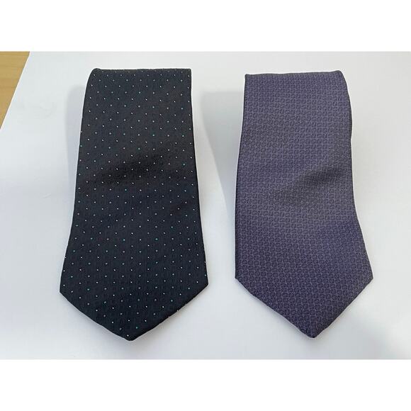 Oscar De La Renta Silk Necktie Lot of 2 Wedding Guest Preppy Office - Picture 2 of 6